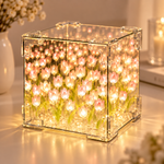 LÁMPARA CUBO DE TULIPANES | Un detalle que ilumina, decora y sorprende