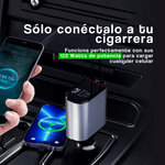 CARGADOR 4 EN 1 PARA AUTO 120W – 4 en 1 ⚡️ | 2 Cables Tipo C + USB + USB-C | Pantalla LED