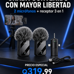 KIT DE MICRÓFONOS INALÁMBRICOS 3 EN 1 | Crea contenido con mayor libertad
